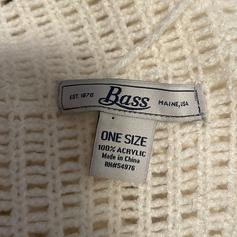 Bass Ivory Fringe Knit Infinity Scarf